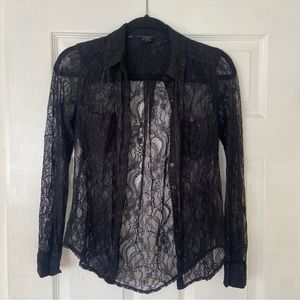 Guess lace button up blouse